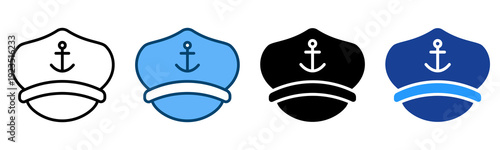 Captain Icon Multiple Style Vector Collection   
