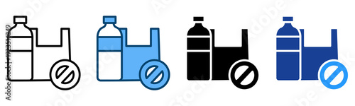 No Plastic Icon Multiple Style Vector Collection   