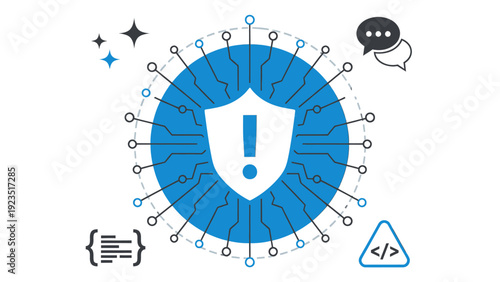 Cybersecurity Shield Illustration Highlighting Digital Protection and Network Defense Concepts.