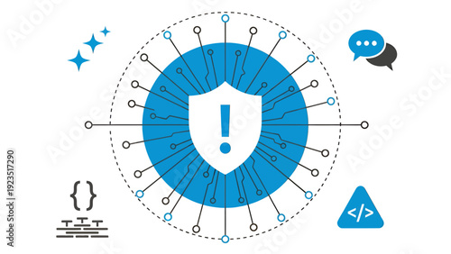 Cybersecurity Shield Illustration Emphasizing Digital Security, Protection, and Safe Online Technology Systems.