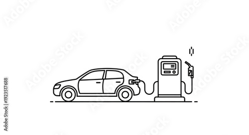 Electric Car Charging at Station.