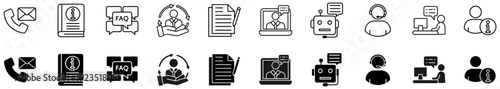 Customer service icon set. Support and assistance symbol.