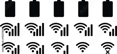 Signal strength indicator icons