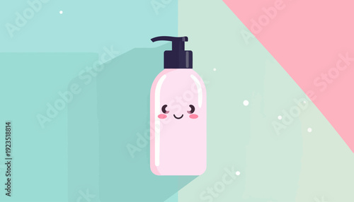 Cute Cartoon Lotion Bottle Illustration