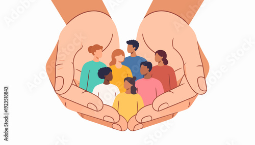 Diversity and Inclusion Concept with Hands Holding People