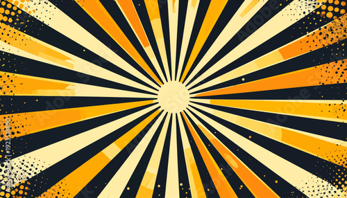 Abstract Sunburst Retro Design Background