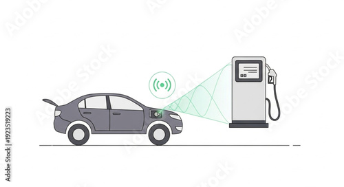 Electric Car Charging at Station.