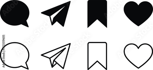 Black and white social media icon set