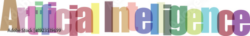 Colorful 3D "Artificial Intelligence" Text on White Background