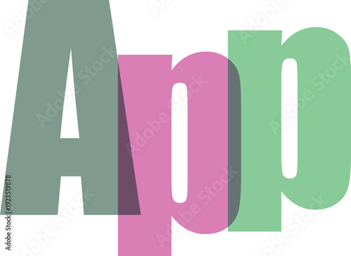 Transparent Overlapping App Text Logo Design