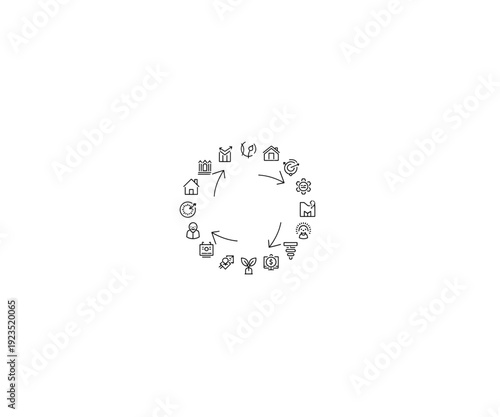 Lifecycle management icon. Continuous improvement outline sign