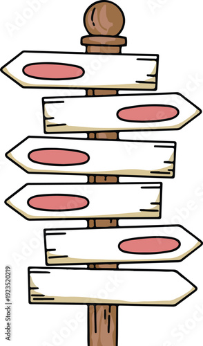 Directional Signpost Outline Icon  Blank Signs for Custom Directions
