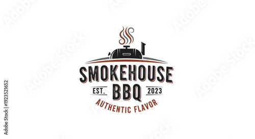 Smokehouse BBQ Logo Design Element.
