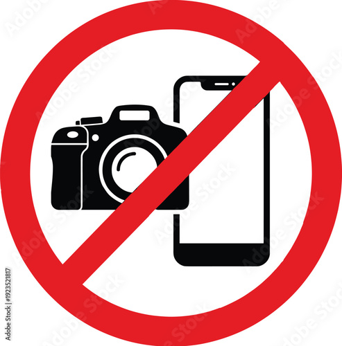 No photography or video recording allowed sign