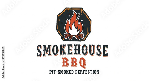 Smokehouse BBQ Logo Design Element.