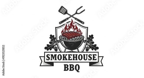 Smokehouse BBQ Logo Design Element.