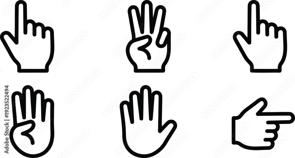 Fototapeta premium Hand gestures in american sign language