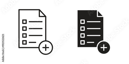 Add document icon illustration isolated on White background, Vector icon Eps10.