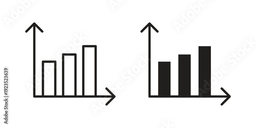 Bar chart icon illustration isolated on White background, Vector icon Eps10.