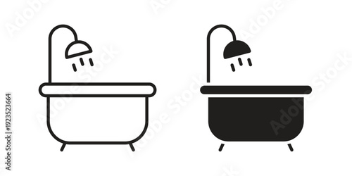Bathroom icon illustration isolated on White background, Vector icon Eps10.