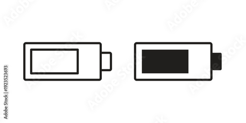 Battery icon illustration isolated on White background, Vector icon Eps10.