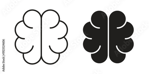 Brain icon illustration isolated on White background, Vector icon Eps10.