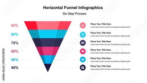 Sales and marketing funnel strategies info graphic template. Business Presentation