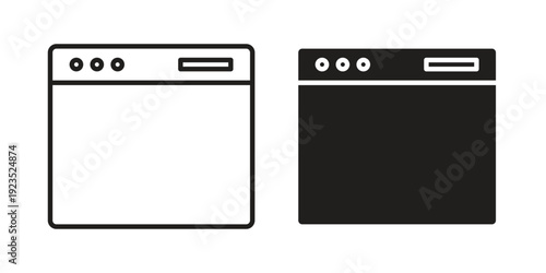 Browser window icon illustration isolated on White background, Vector icon Eps10.