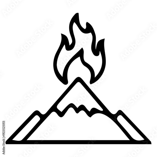 Volcano Eruption Icon Outline