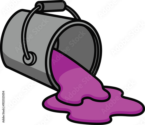 Purple Paint Spill from Bucket