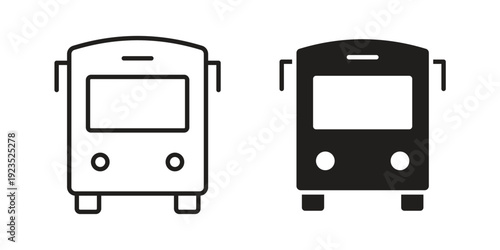 Bus icon illustration isolated on White background, Vector icon Eps10.