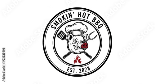 Smokin Hot BBQ Chef Logo.