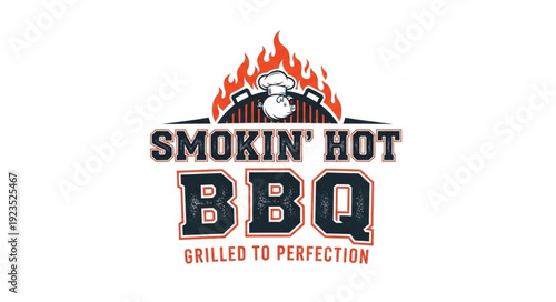 Smokin Hot BBQ Grilled Logo Design.