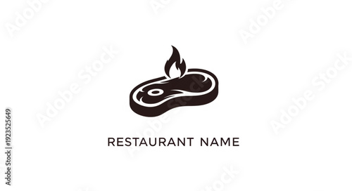 Restaurant Logo Steak Flame Design.