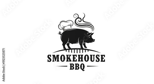 Smokehouse BBQ Logo Design Element.