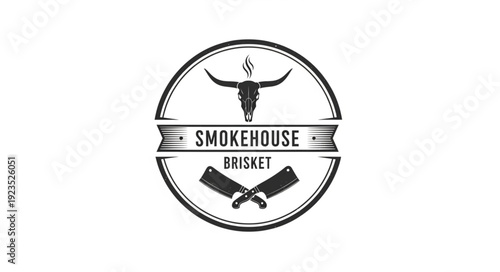 Smokehouse Brisket Logo Design Illustration.