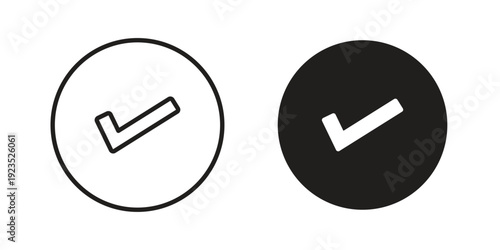 Check mark icon illustration isolated on White background, Vector icon Eps10.