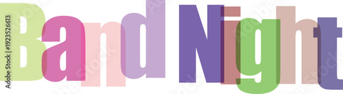 Band Night Overlapping Text Typography Design