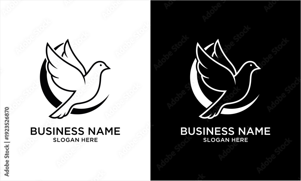 Obraz premium Elegant Dove Logo Design for Business Branding.