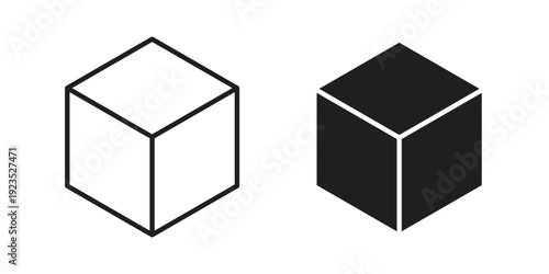 Cube icon illustration isolated on White background, Vector icon Eps10.