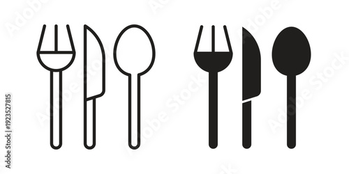 Cutlery icon illustration isolated on White background, Vector icon Eps10.