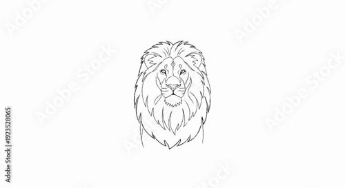 A sketch of a lion's face with a majestic mane