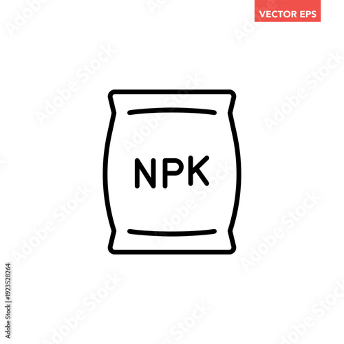 Black single watering can line icon, simple plant cultivation flat design vector pictogram, infographic interface elements for app logo web button ui ux isolated on white background