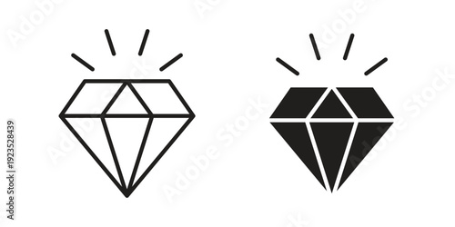 Diamond icon illustration isolated on White background, Vector icon Eps10.