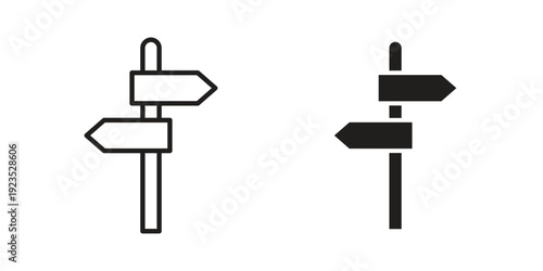 Directions icon illustration isolated on White background, Vector icon Eps10.