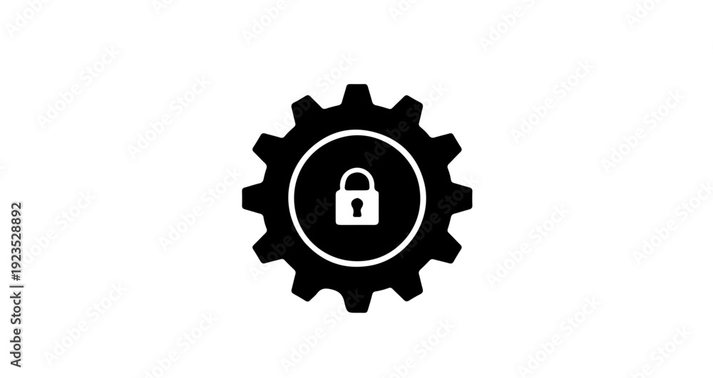 Obraz premium Secure Gear Mechanism Icon