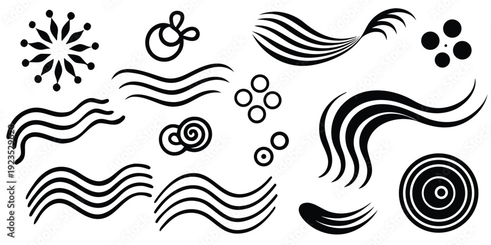 Fototapeta premium Abstract swirls and dots seamless pattern design