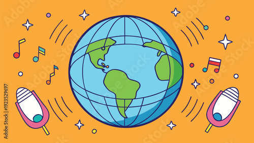 Global Music Celebration with Maracas and Globe