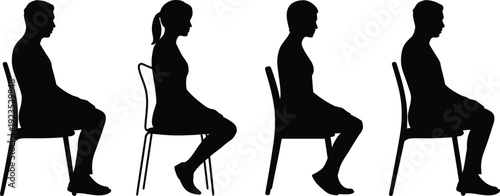 Waiting Room Sitting People Silhouettes