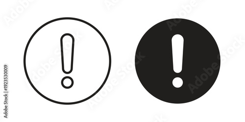 Exclamation button icon illustration isolated on White background, Vector icon Eps10.